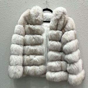 Luxurious Real Fur Jacket in Gray